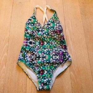 To the 9’s Girls Green Jewel Tie-Back Swimsuit 14